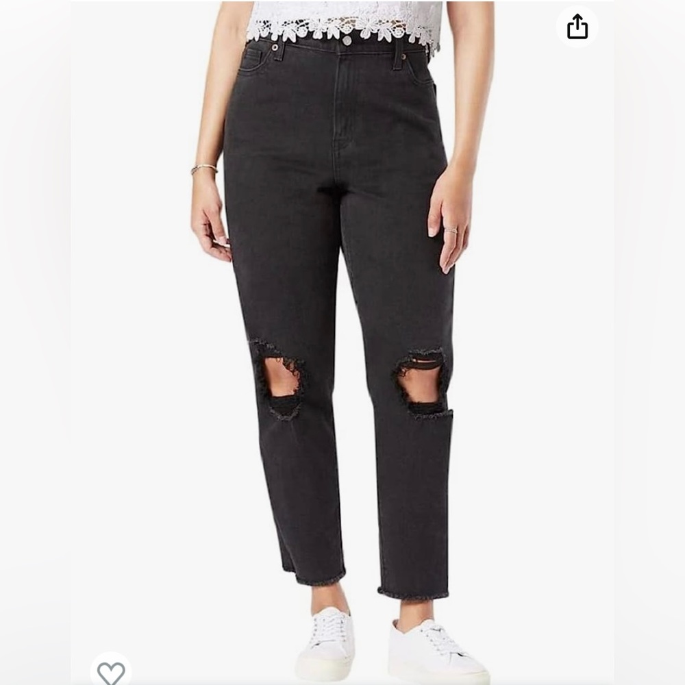 Levi's Jeans - Size 12 - Never Worn High-waisted black Levi's with ripped knees